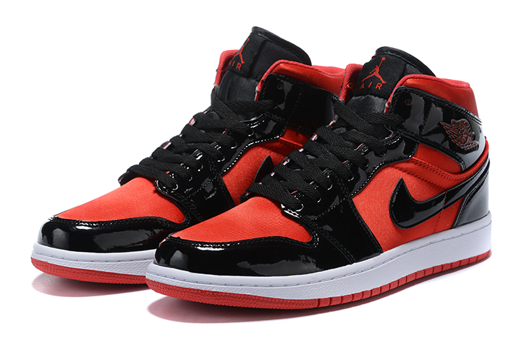 2020 Women Air Jordan 1 Shine Black Red White - Click Image to Close